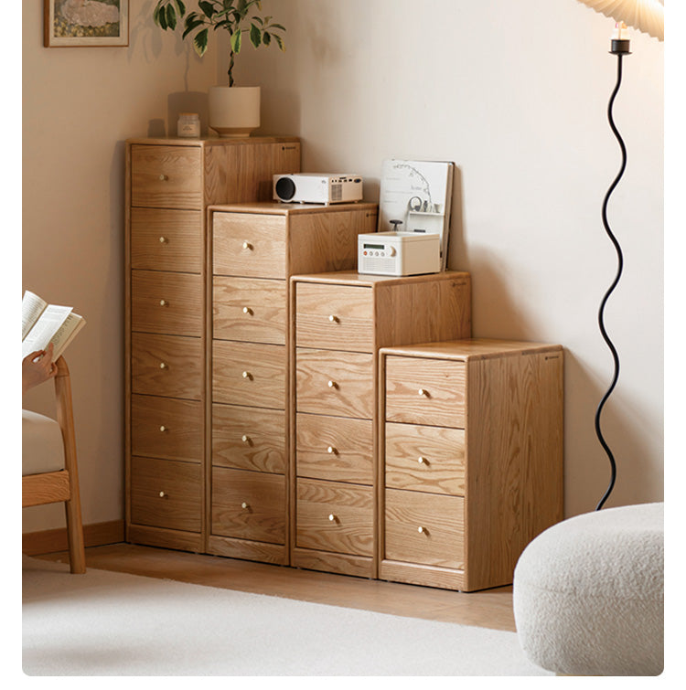 Oak Solid Wood Side Cabinet, Multi-Functional Storage-USA