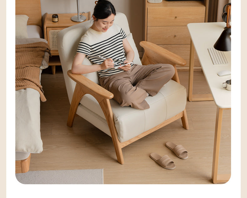 Oak, Beech Solid Wood Folding Dual-Purpose Sofa Chair.