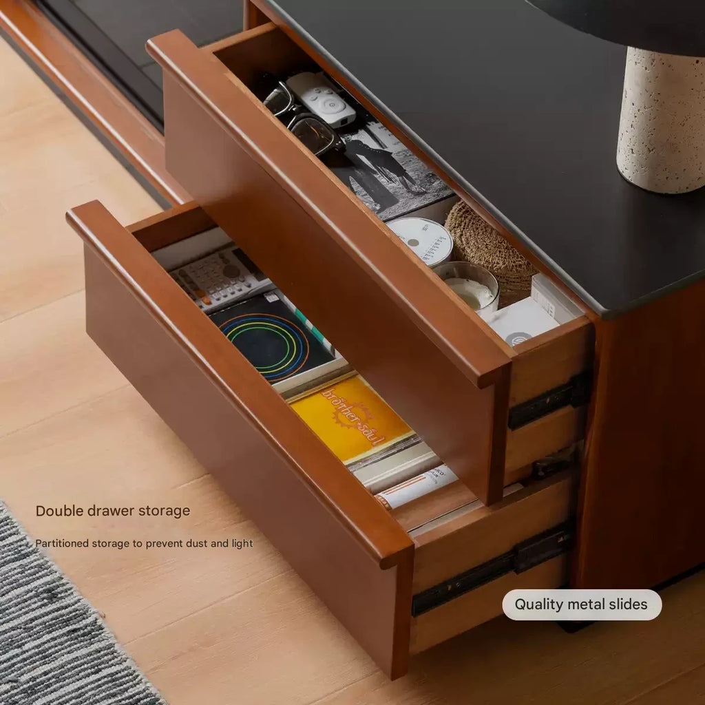 Poplar Solid Wood Antique Style Standing Rock Panel TV Cabinet