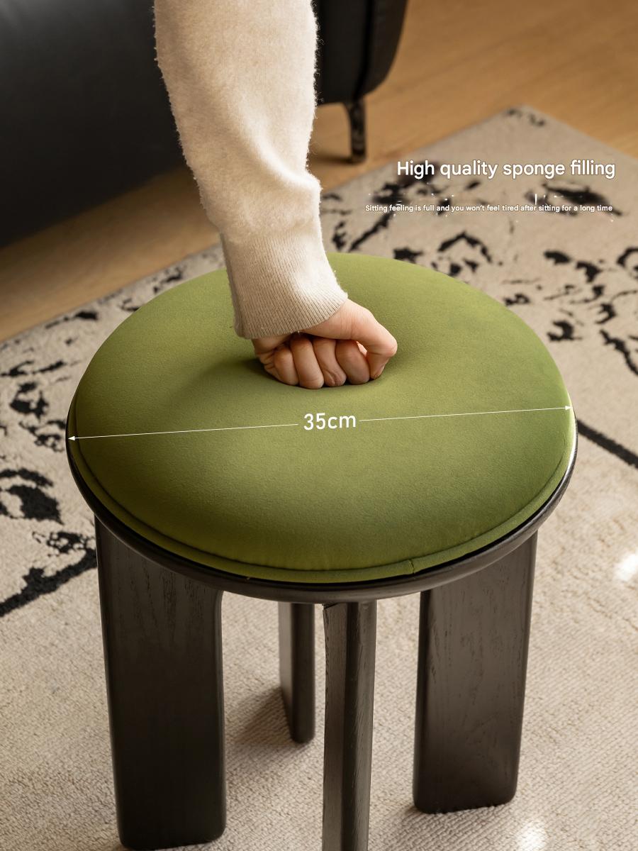 Oak, Beech Solid Wood, Solid RubberWood French Retro Round Stool