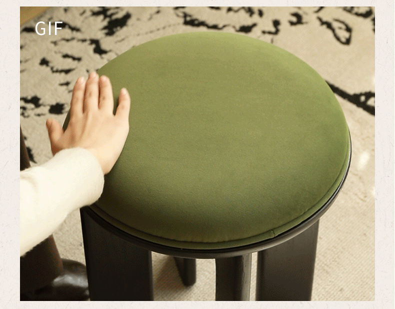 Oak, Beech Solid Wood, Solid RubberWood French Retro Round Stool