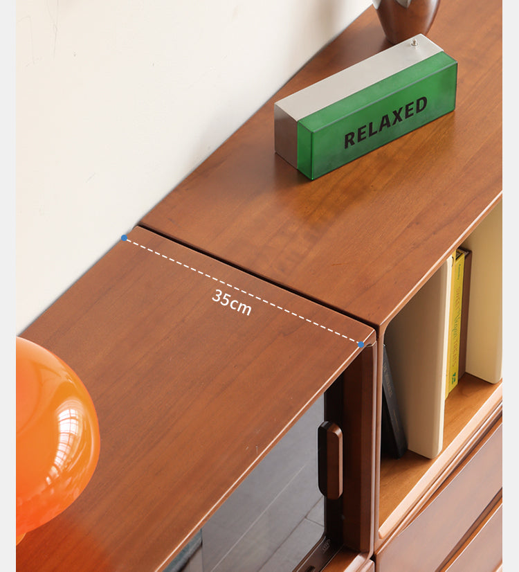 Poplar Solid Wood TV Cabinet Antique Style Module Combination.