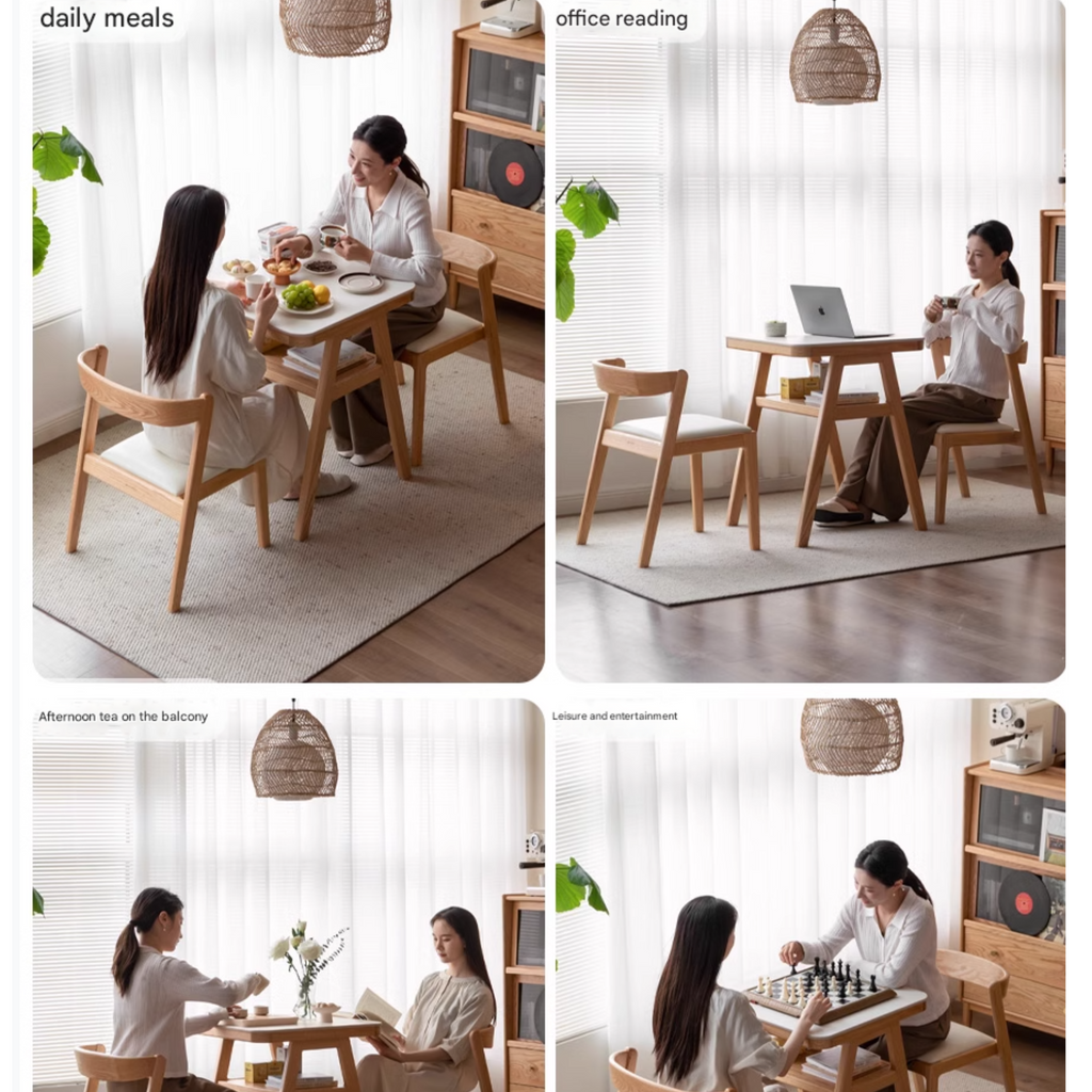 Oak Solid Wood Restaurant Rock Board Dining Table