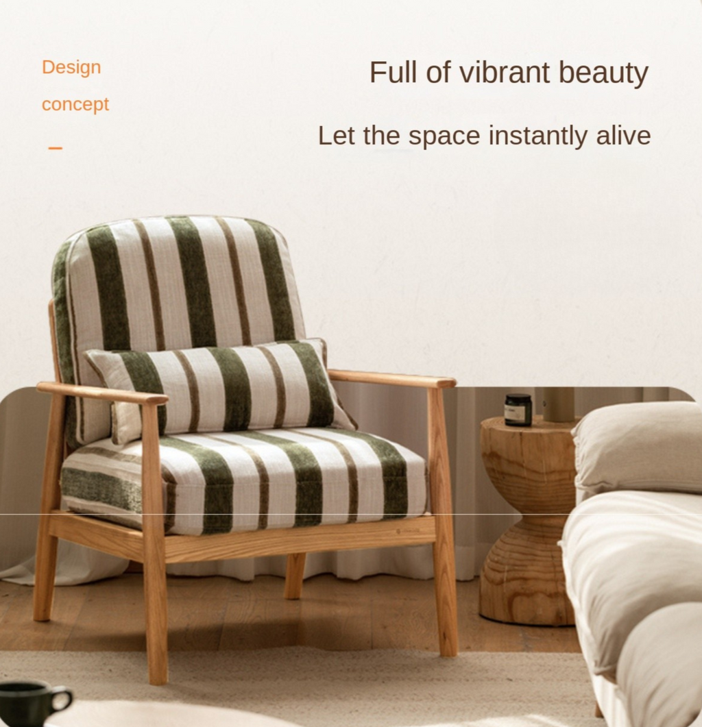 Oak Solid Wood Sofa Chair