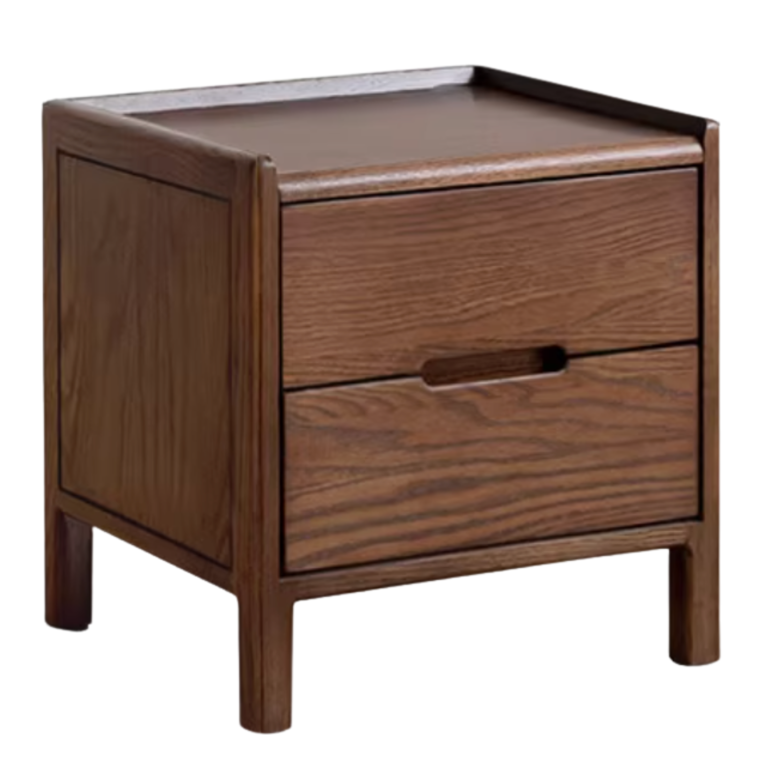 Rubberwood, Oak Solid Wood Simple Modern Style Nightstand