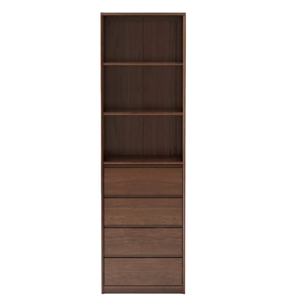 Black Walnut, Golden Sandalwood Solid Wood Bookshelf