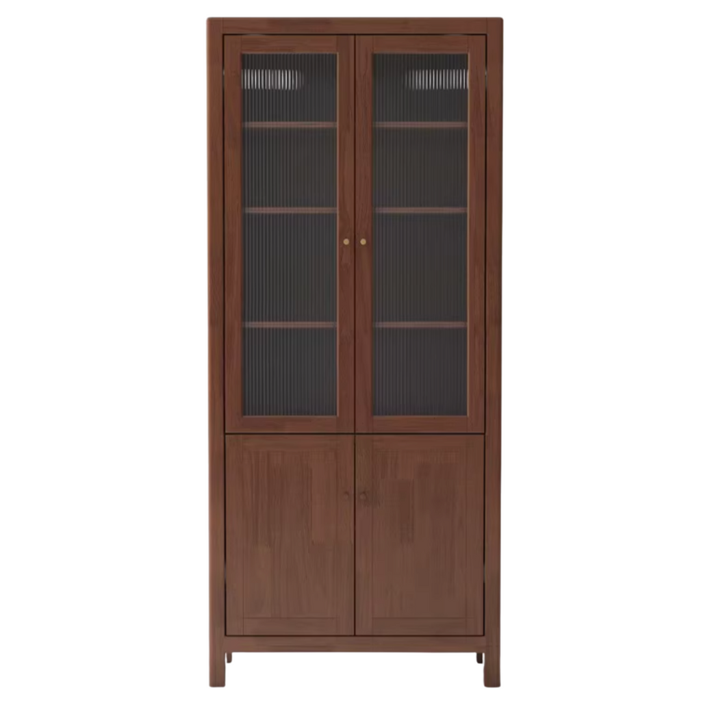 Solid Rubberwood, Oak Solid Wood Modern Bookcase