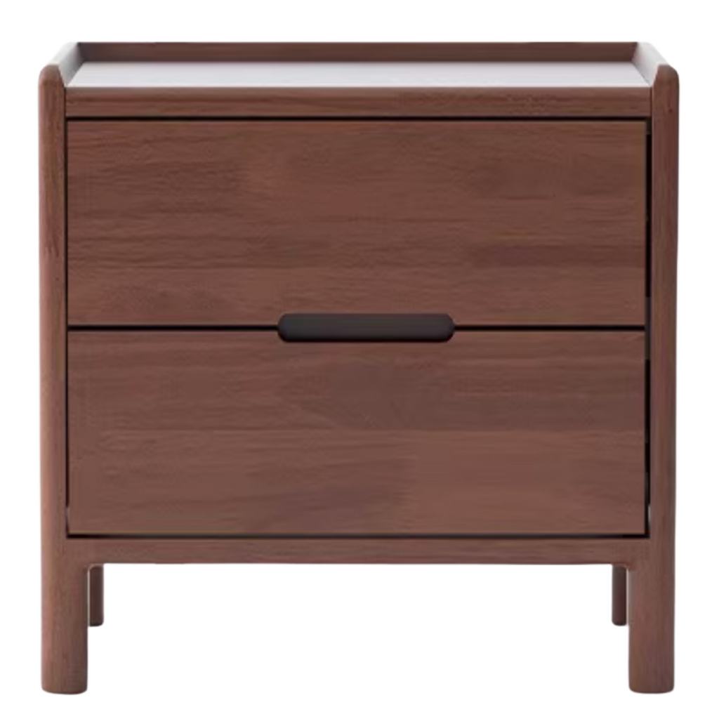Rubberwood, Oak Solid Wood Simple Modern Style Nightstand