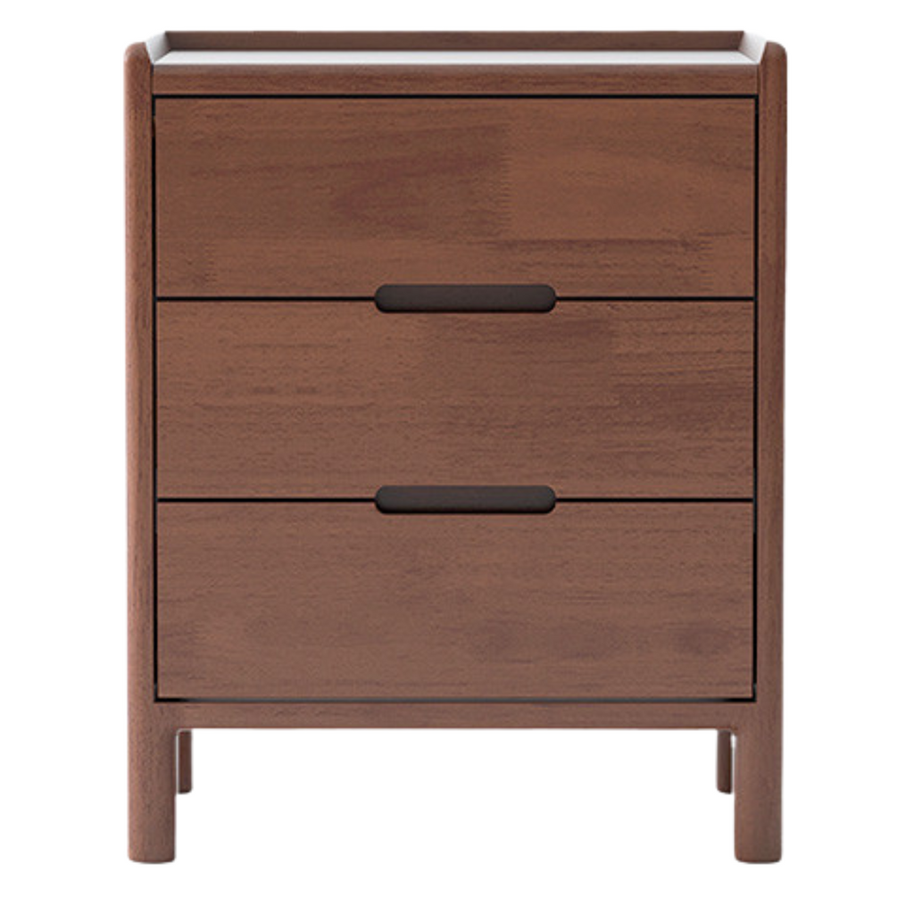 Rubberwood, Oak Solid Wood Simple Modern Style Nightstand