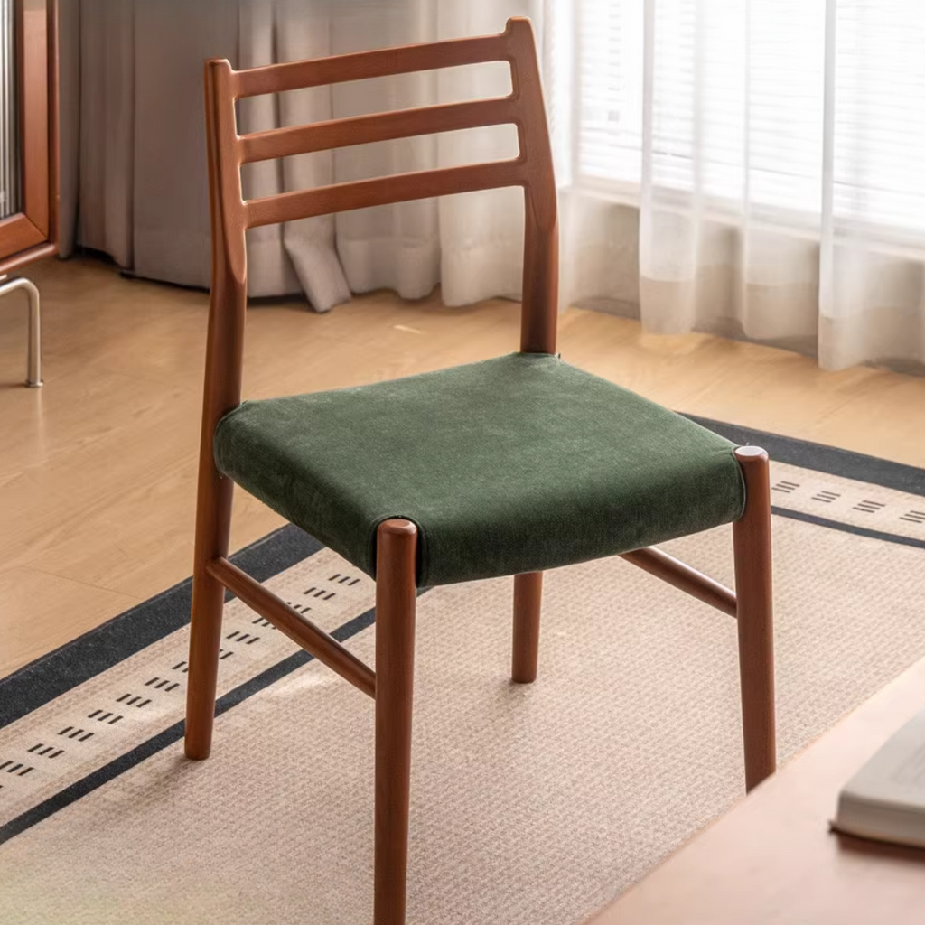 Set 4 pcs Beech Solid Wood Retro Style Dining Chair