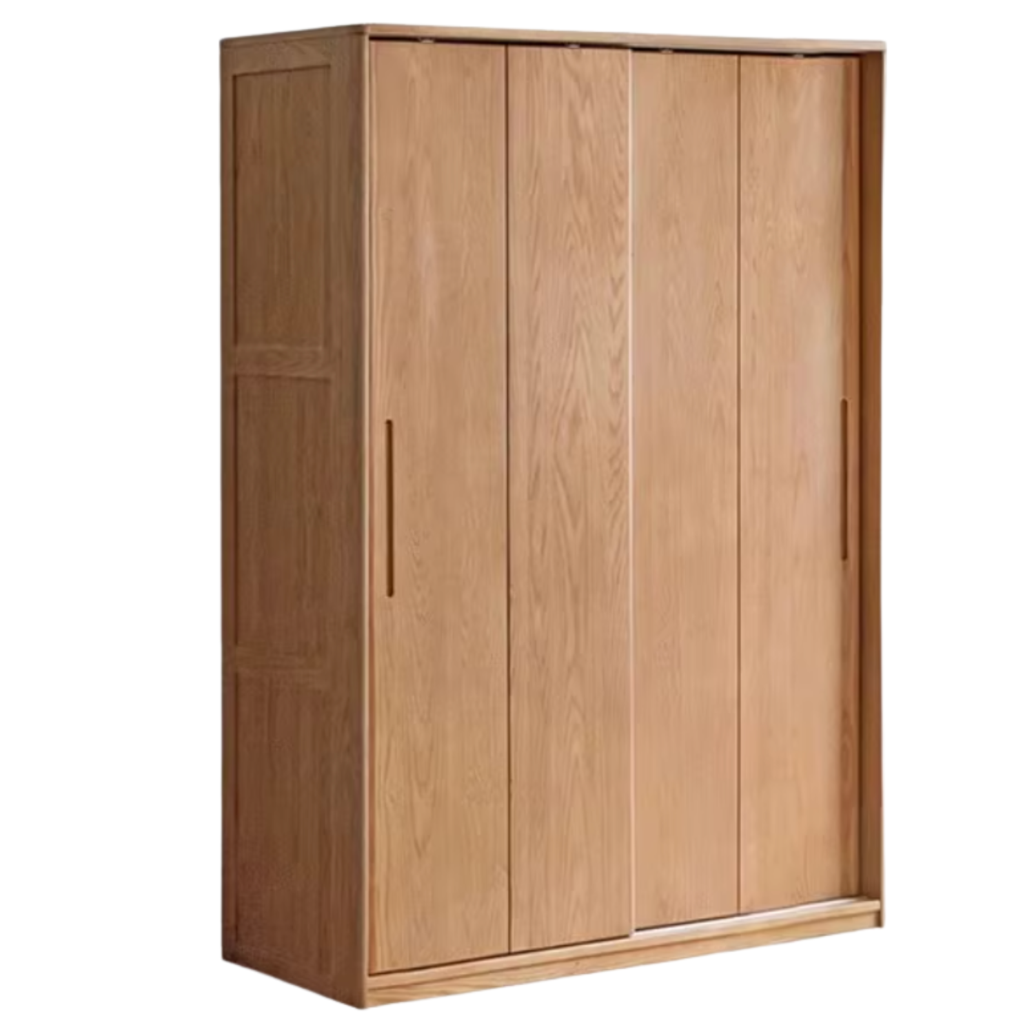 Oak, Ash Solid Wood Wardrobe With Sliding Doors.