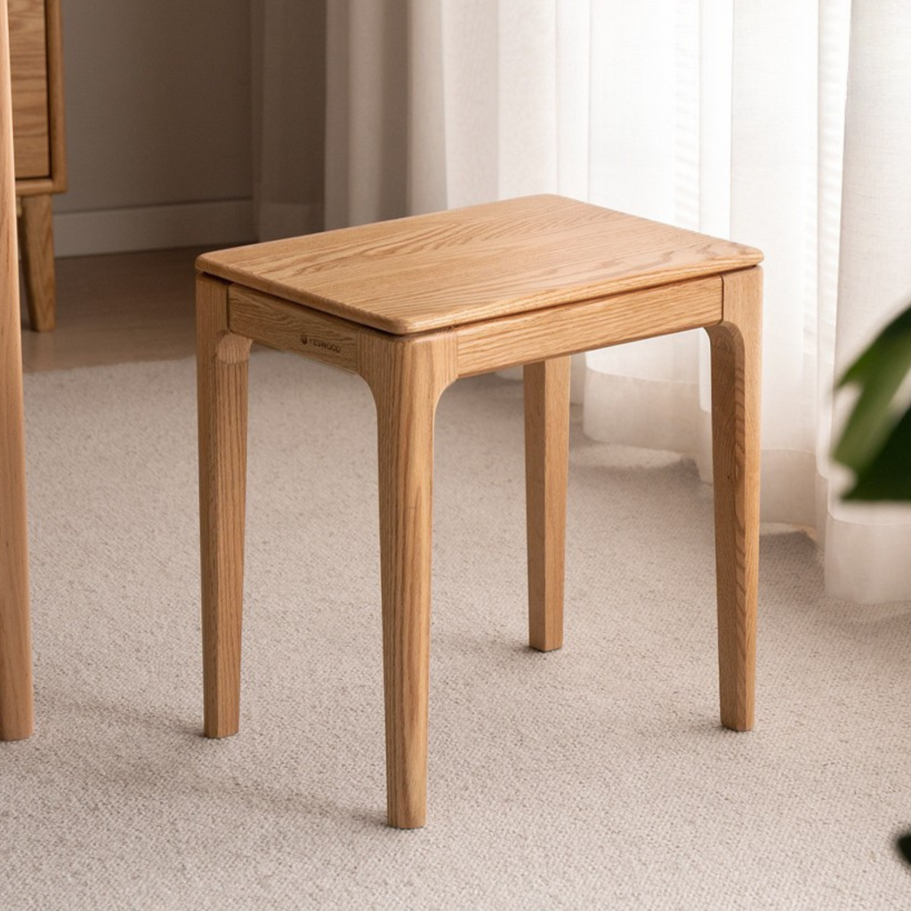 Oak, Ash, Black walnut Solid Wood Modern Style Stool