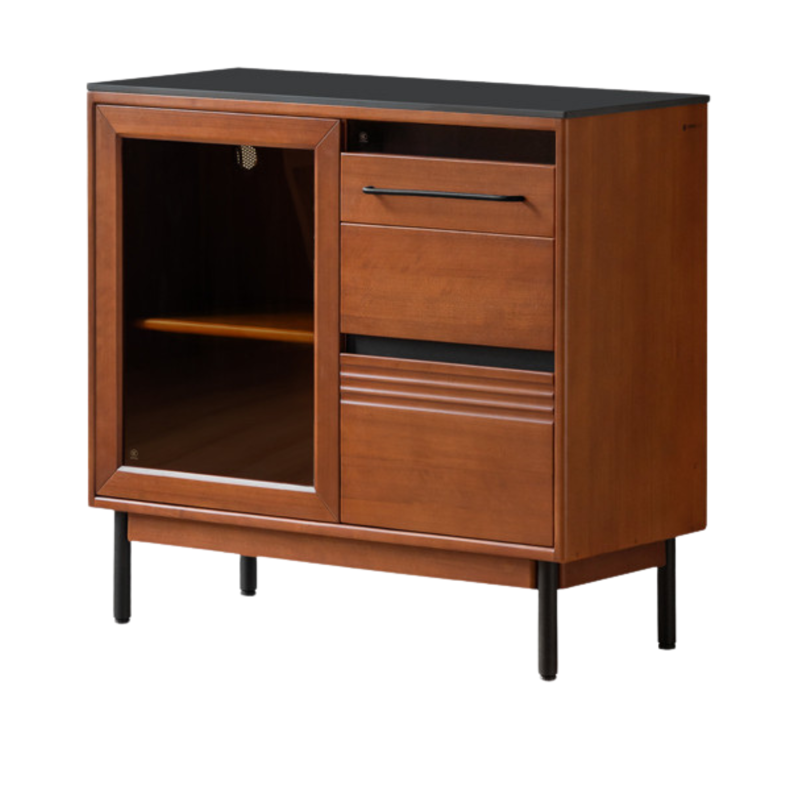 Poplar Solid Wood Antique Style Rock Board Buffet