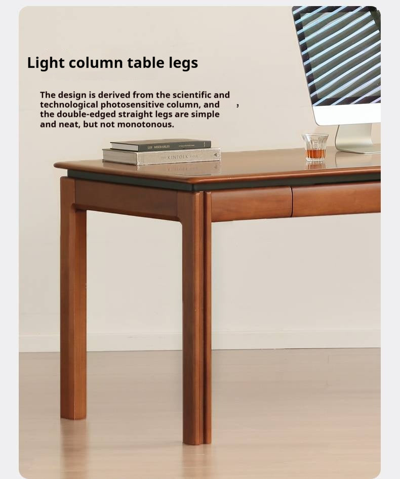 Poplar Solid Wood Antique Style Rectangular with Pull-out Workbench Office Desk