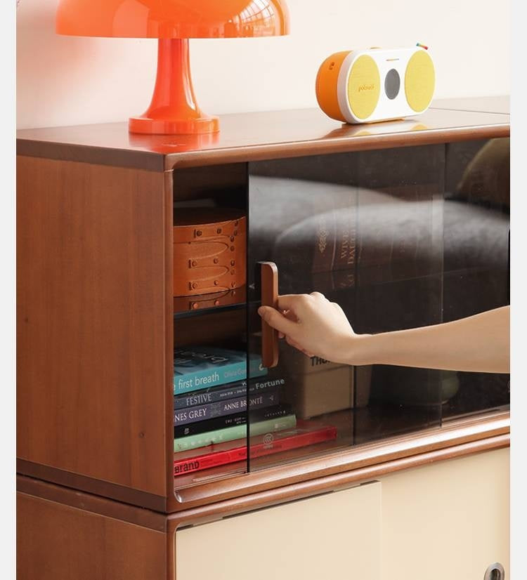 Poplar Solid Wood TV Cabinet Antique Style Module Combination.