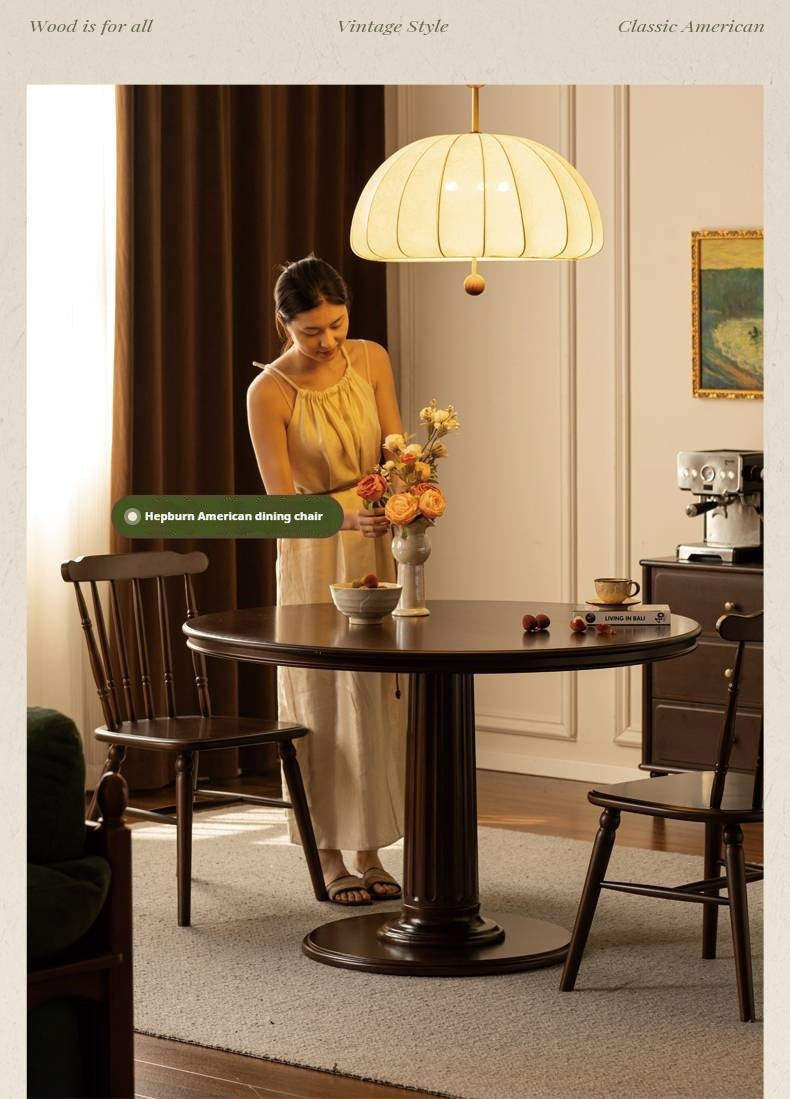 Poplar Solid Wood Dining Table American Retro