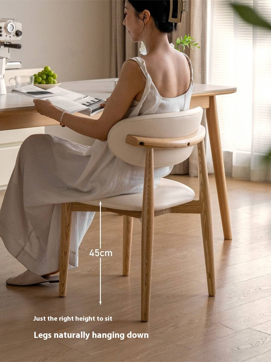 Set 4 pcs Ash Solid Wood Modern Soft Dining Chair