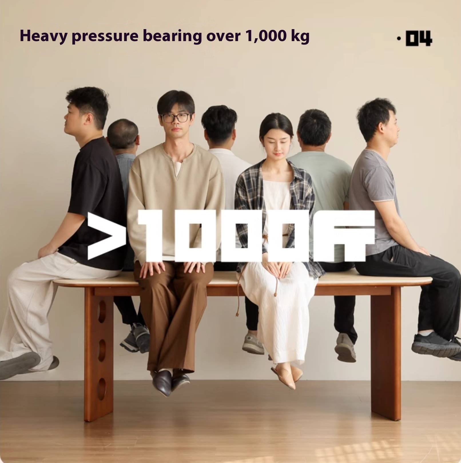 Poplar Solid Wood Medieval Style Rock Plate Dining Table