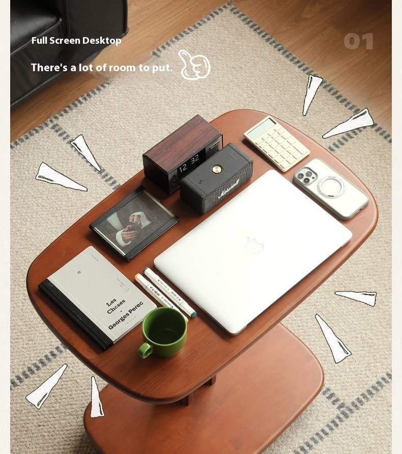 Poplar Solid Wood Lifting Medieval Style Side Table