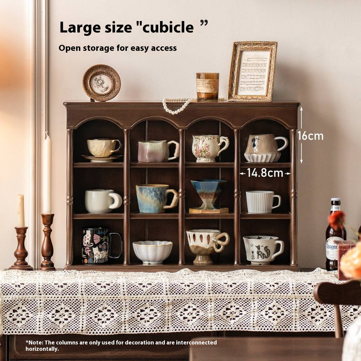 Poplar Solid Wood American Retro Side Cabinet