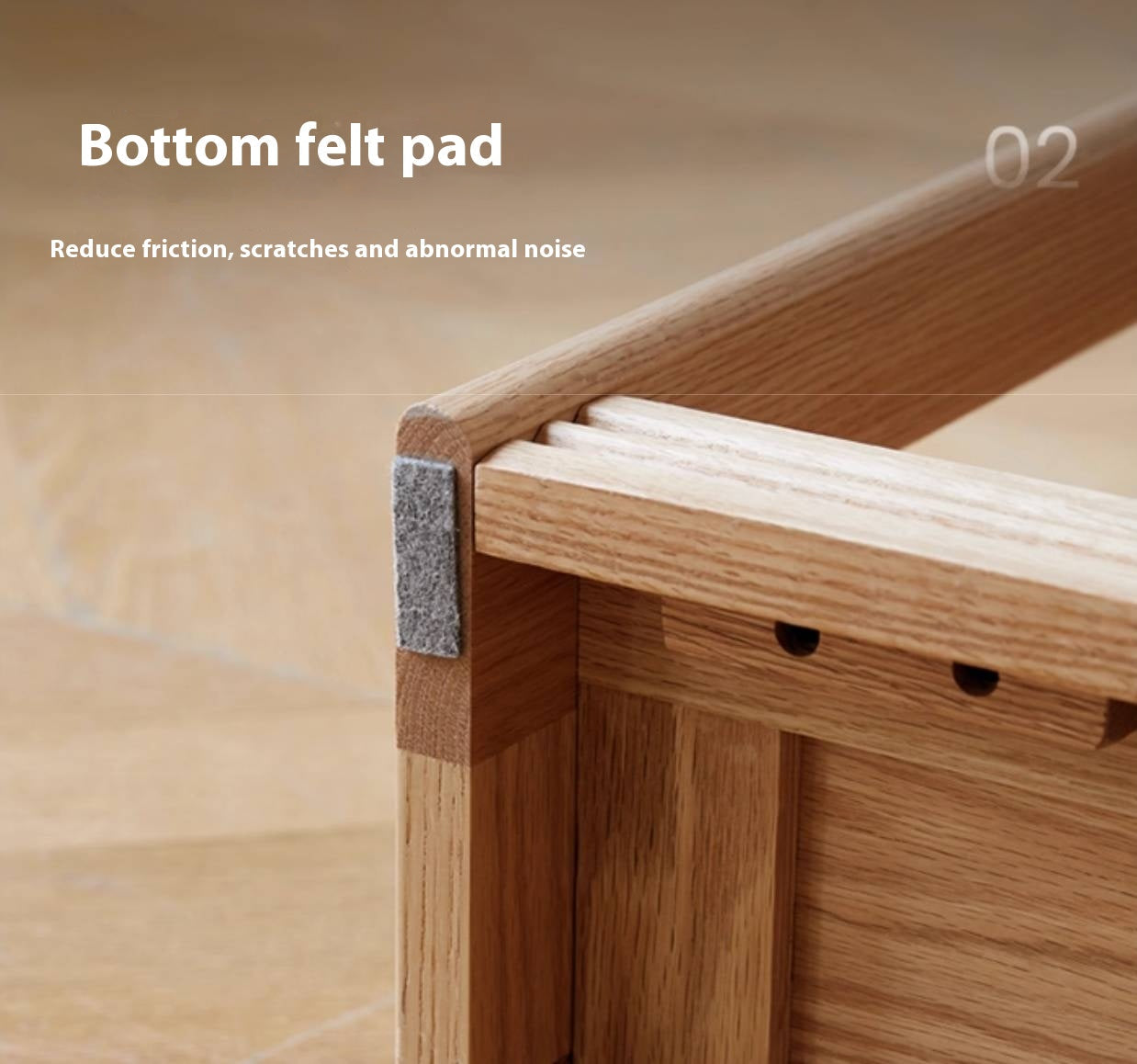 Rubberwood, Oak Solid Wood Modern Style Bookshelf