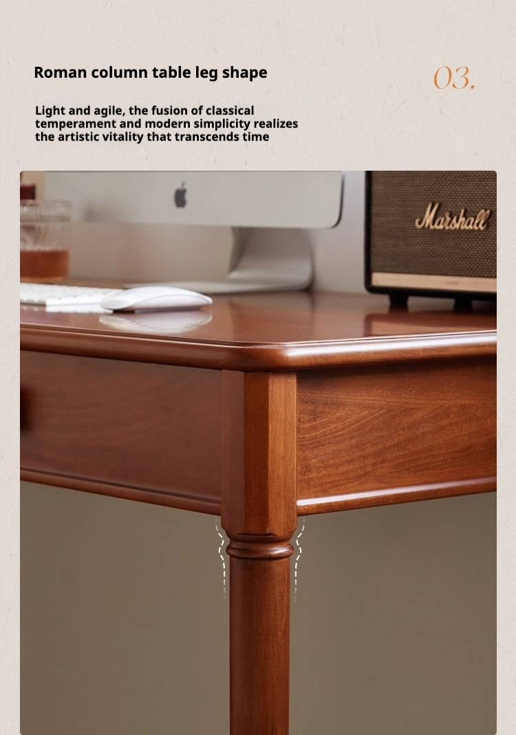 Tulip Tree Solid Wood Medieval Style Desk