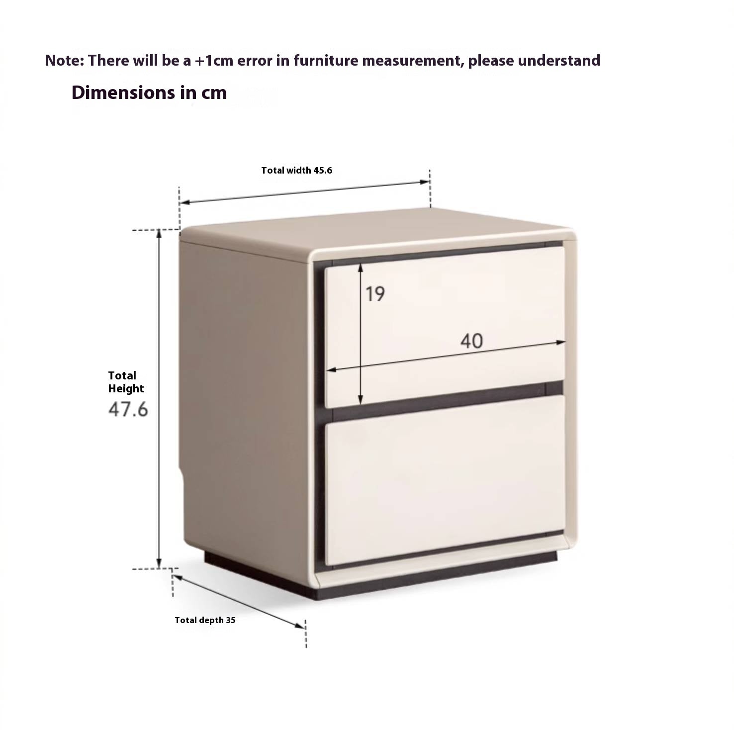 Solid Rubberwood Modern Style Nightstand