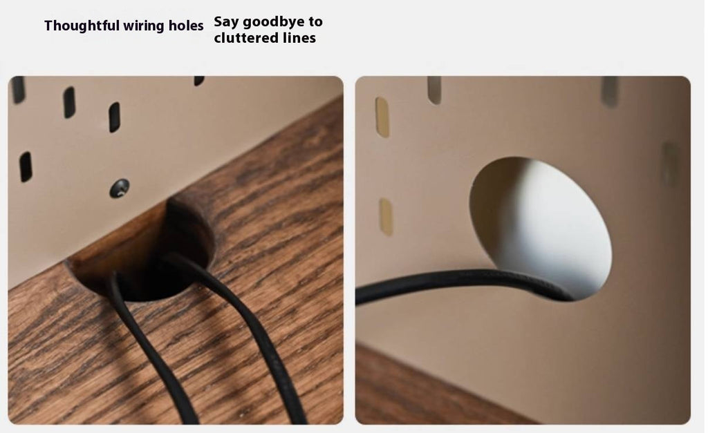 Oak, Black Walnut Solid Wood Office Desk With Integrated Bookshelf