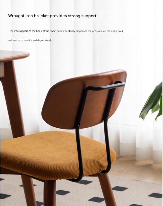 Set pcs 4 Beech, Cherry Solid Wood Medieval Style Soft Retro Dining Chair