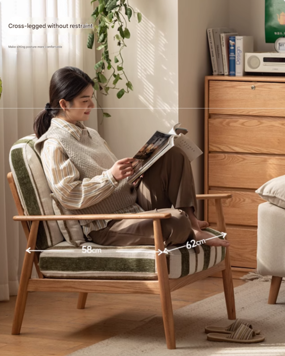 Oak Solid Wood Sofa Chair