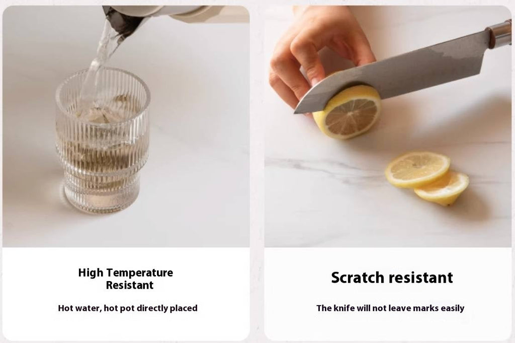 Oak Solid Wood Rock Slab Coffee Table Combination