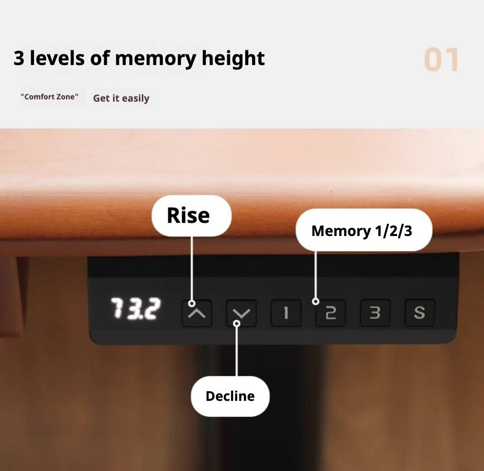 Poplar Solid Wood Antique Style Office Desk With Electric Lift