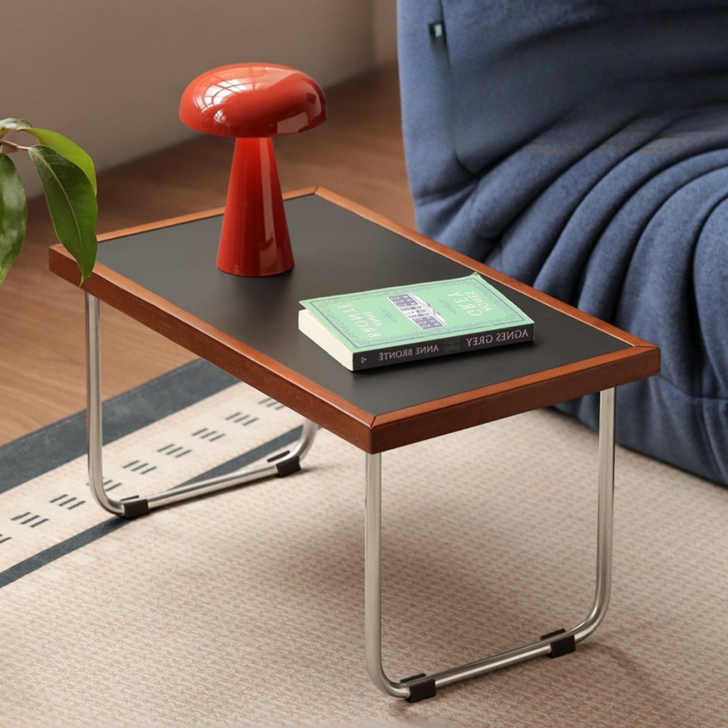 Solid Rubberwood Bauhaus Rock Slab Bay Window Table