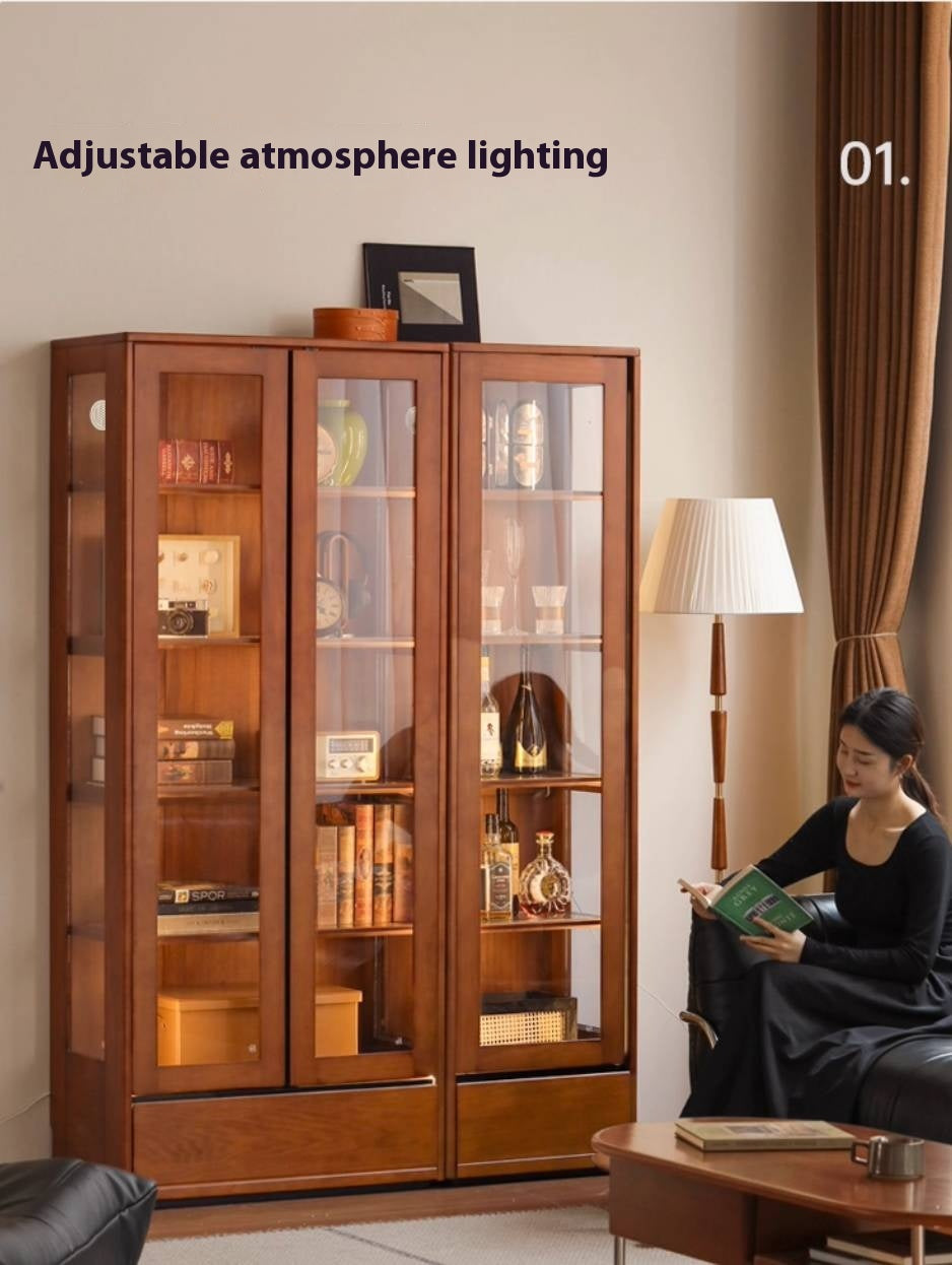 Poplar Solid Wood Antique Medieval Style Bookshelf