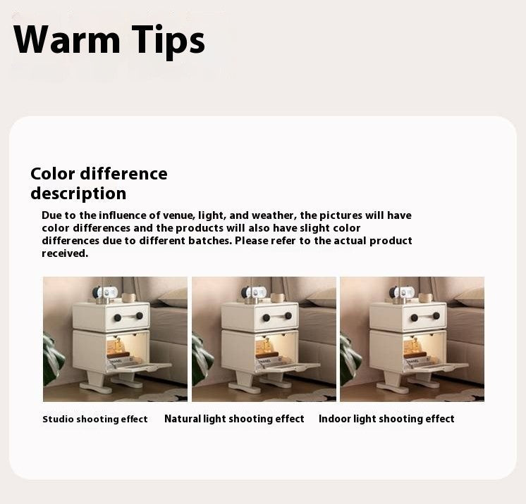 Solid Rubberwood Cream Style Nightstand