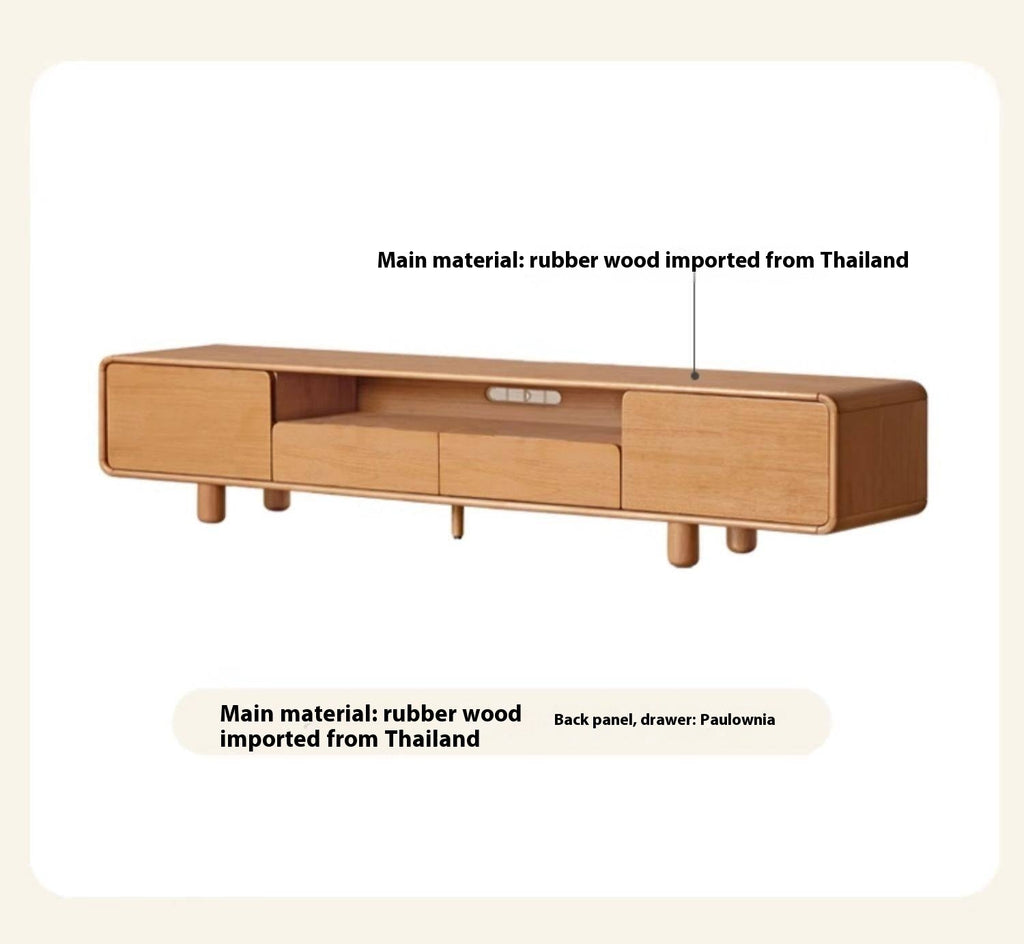 Solid Rubberwood, Oak Solid Wood Scandinavian TV Stand
