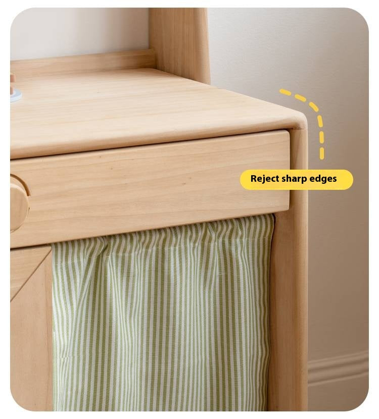 Poplar Solid Wood Montessori Kids Kitchen Cabinet
