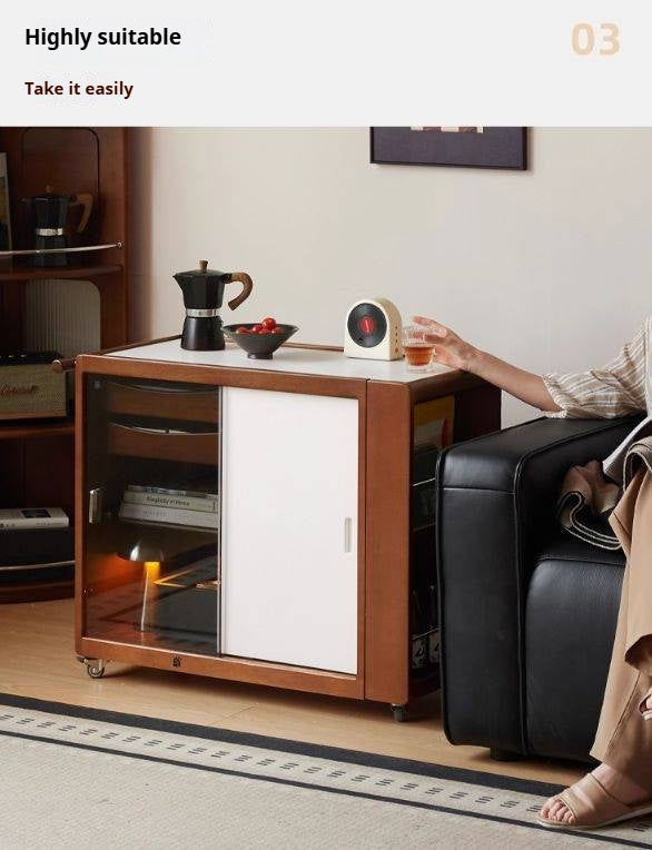 Poplar Solid Wood Middle-Aged Style Side Table