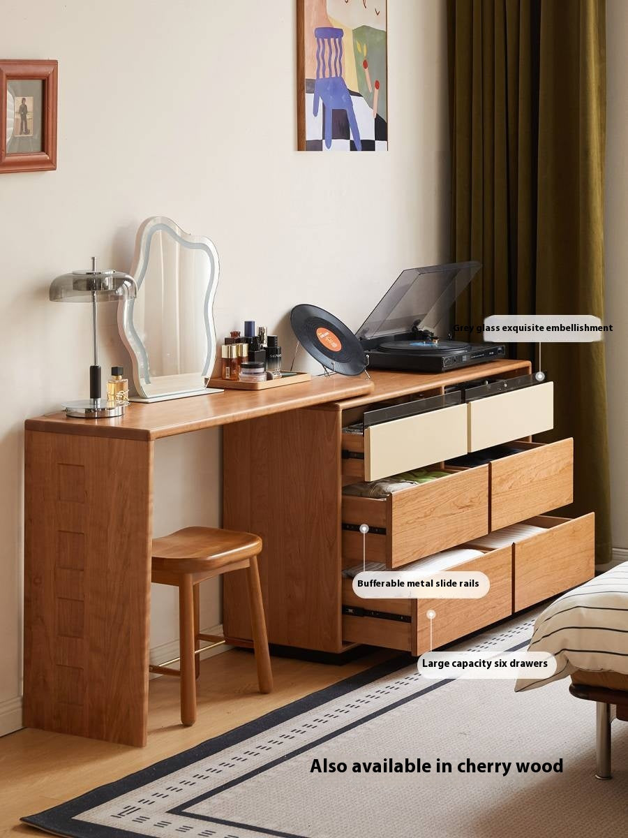 Poplar Solid Wood Bauhaus Style Dressing Table