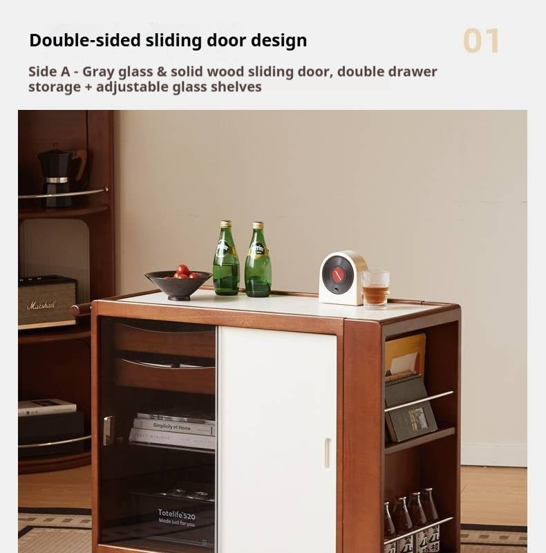 Poplar Solid Wood Middle-Aged Style Side Table