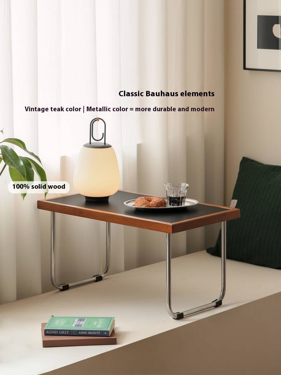 Solid Rubberwood Bauhaus Rock Slab Bay Window Table