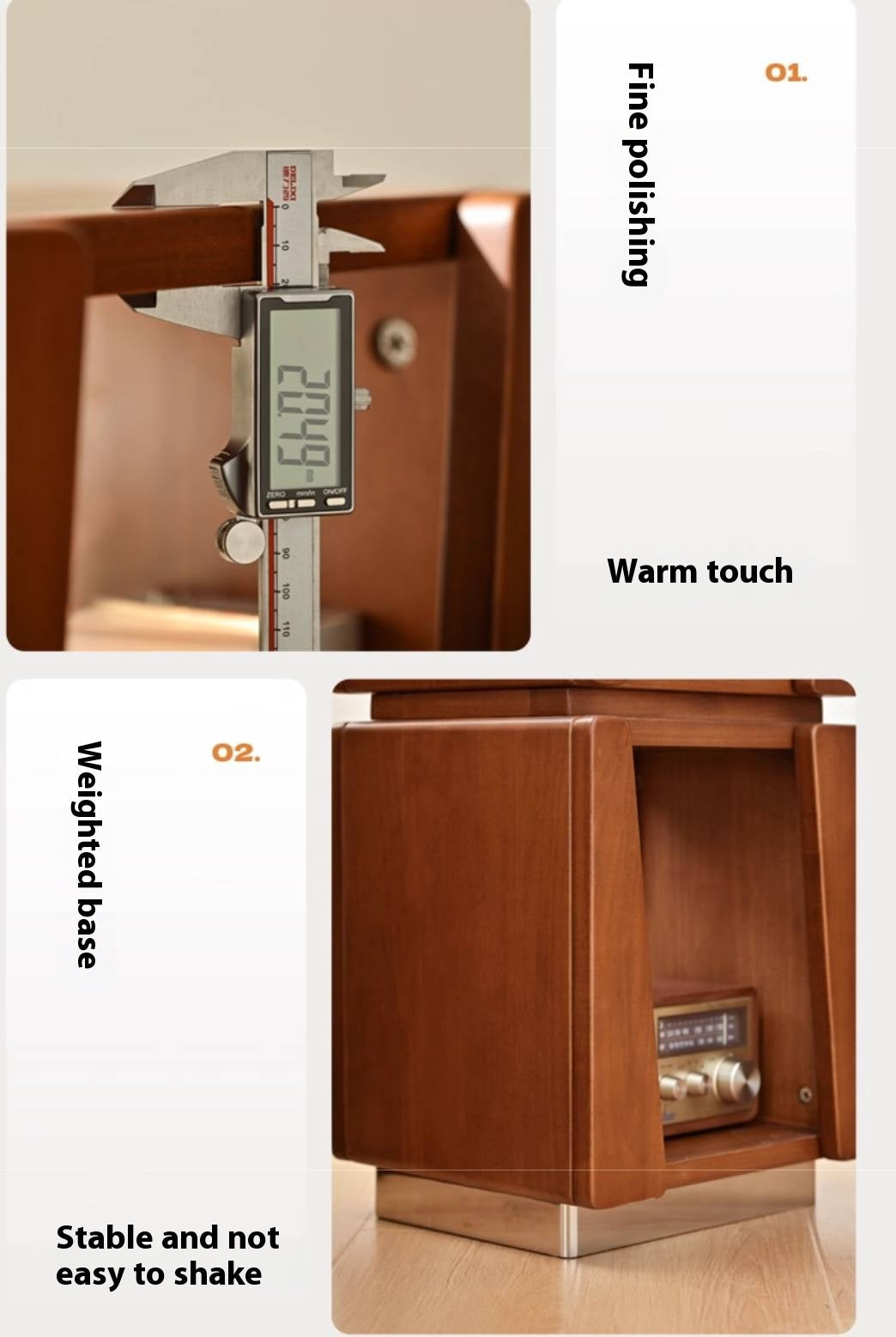 Poplar Solid Wood Bauhaus Style Floor Bookshelf