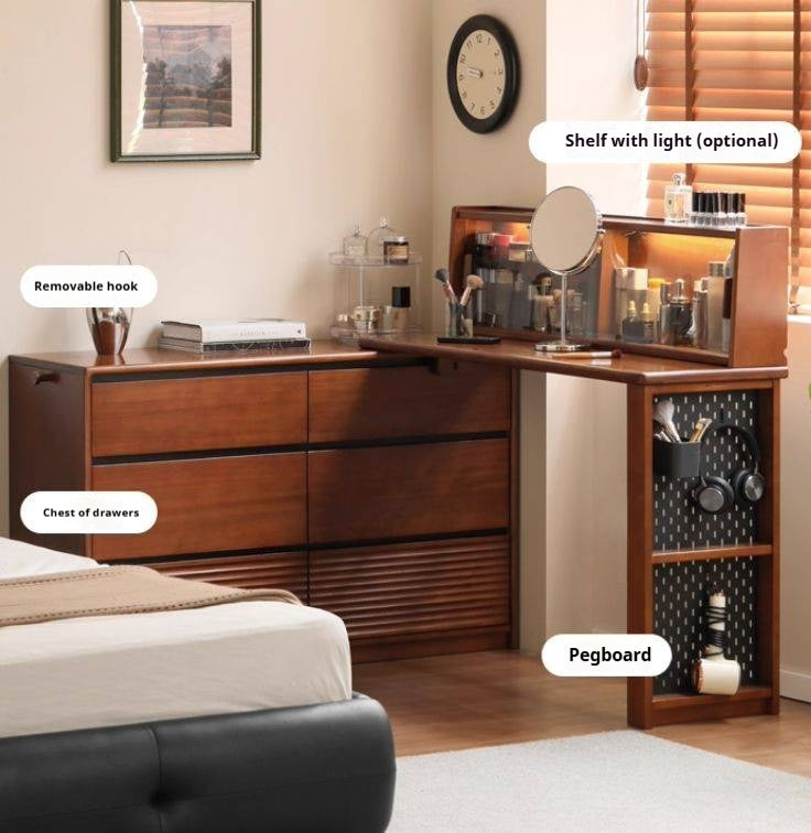 Pine Solid Wood Makeup Desk