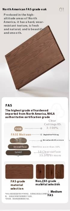 Solid Rubberwood, Oak Solid Wood Modern Bookcase