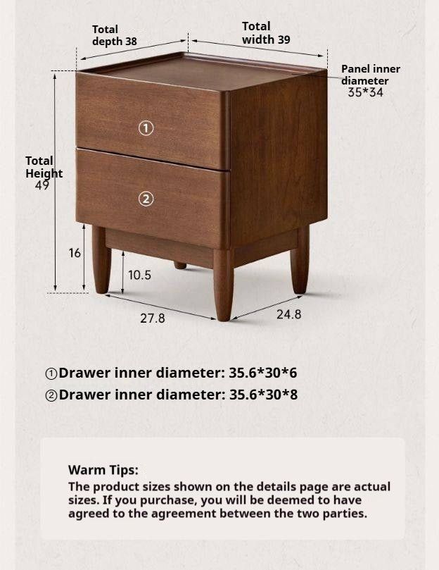Sandalwood Solid Wood Modern Nightstand