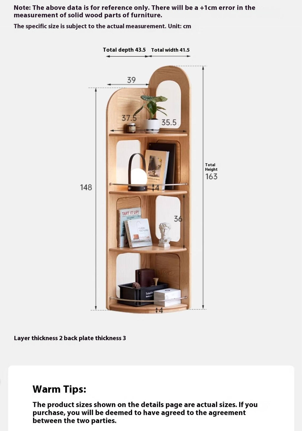Oak, Ash Solid Wood Corner Bookshelf