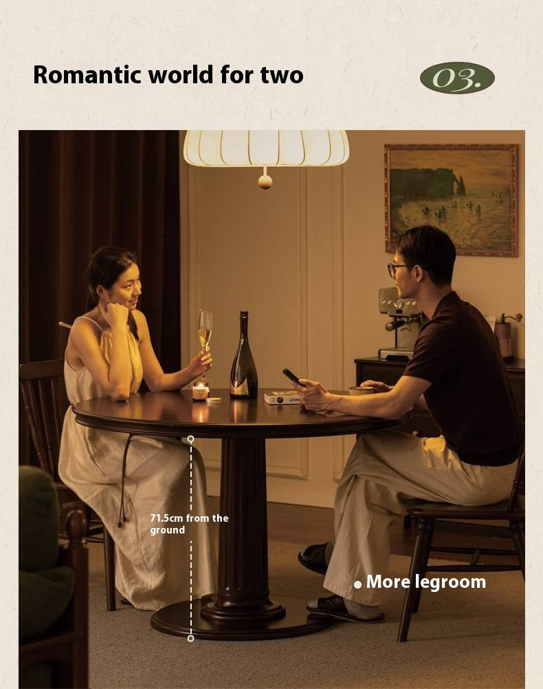 Poplar Solid Wood Dining Table American Retro