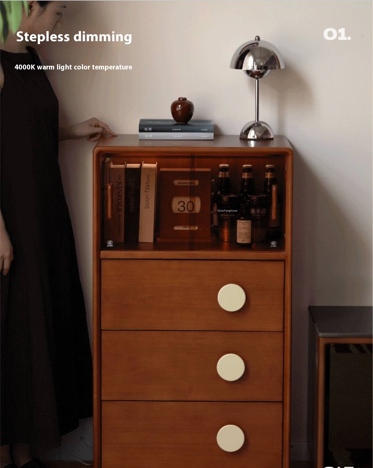 Poplar Solid Wood Middle Ages Side Cabinet