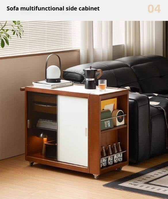 Poplar Solid Wood Middle-Aged Style Side Table