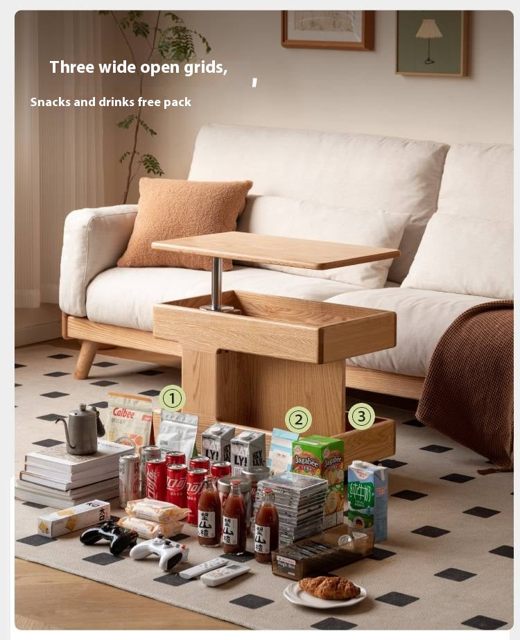 Oak, Ash, Cherry, Black Walnut Solid Wood Rotating Side Table